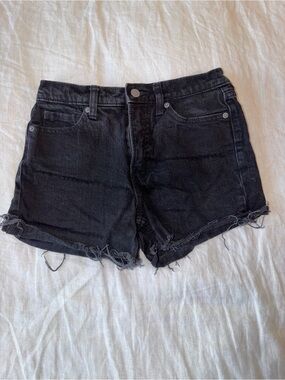 Banana Republic Black Frayed Hem Denim Shorts